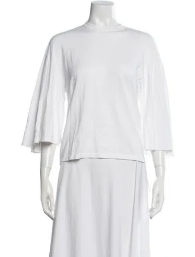 Pre-owned Michael Kors Crew Neck Three-quarter Sleeve Top In White