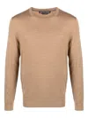 Michael Kors Merino Wool Crew Neck Sweater In Neutral