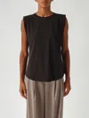 Michael Kors Crew Nk Pleat Shldr Top Top-wear In Black