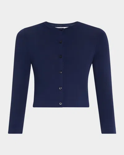 Michael Kors V-neck Cashmere Baby Cardigan In Maritime