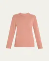 Michael Kors Crewneck Oversized Cashmere Tunic Sweater In Pink