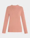 Michael Kors Crewneck Oversized Cashmere Tunic Sweater In Pink