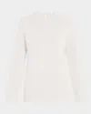 Michael Kors Crewneck Oversized Cashmere Tunic Sweater In Optic Whit