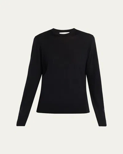 Michael Kors Crewneck Wool-blend Sweater In Black