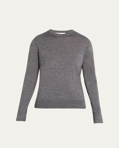 Michael Kors Crewneck Wool-blend Sweater In Gray