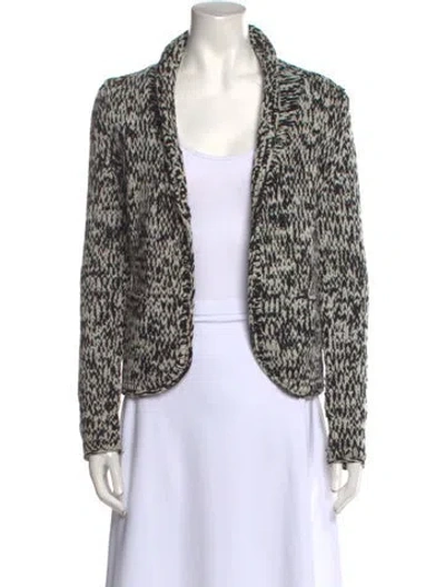 Pre-owned Michael Kors Crochet Open Front Sweater In Black