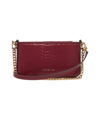 Michael Kors Small Bryant Snakeskin-embossed Cross Body Bag In Pink