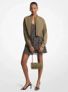 Michael Kors Cropped Bomber Jacket In Green