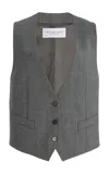Michael Kors Cropped Stretch-wool Vest In Grey