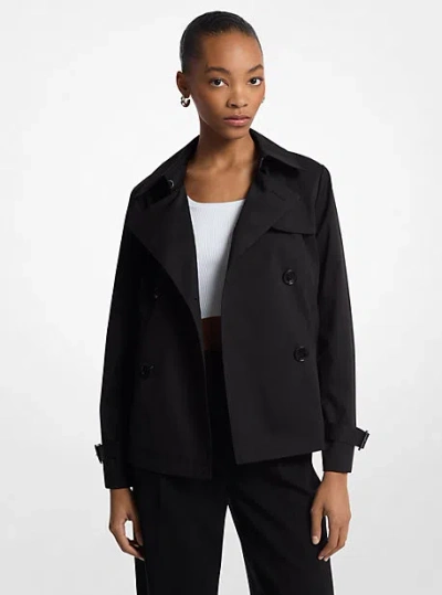 Michael Kors Cropped Trench Coat In Black
