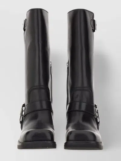 Michael Kors "crosby" Block Heel Buckle Mid-calf Boots
