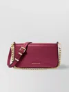 Michael Kors Crossbody Pochette Hammered Leather Chain Strap In Red