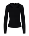 Michael Kors Crossover-strap Ribbed-knit Jumper In Black