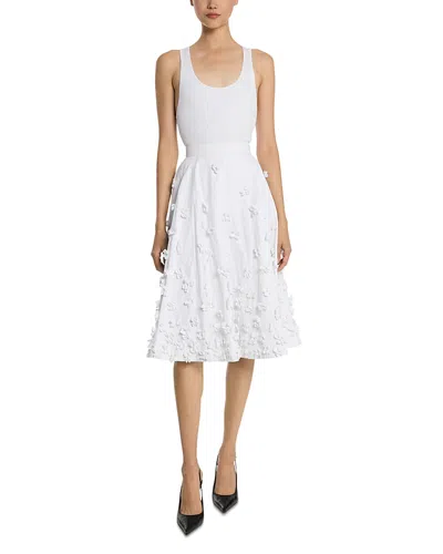 Michael Kors Cruschcot Embroidered Circle Skirt In Optic White