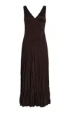 Michael Kors Crushed Charmeuse Dress In Brown