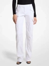 Michael Kors Crushed Cotton Gabardine Cargo Trousers In White