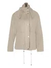 Michael Kors Crushed Hooded Jacket In Neutral