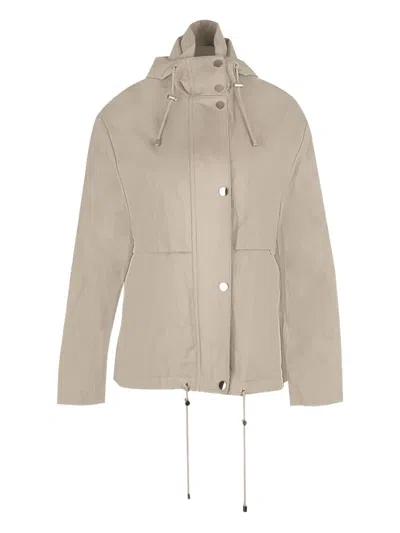 Michael Kors Crushed Hooded Jacket In Neutral