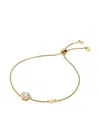 Michael Kors Sterling Silver Cubic Zirconia Slider Bracelet In Gold