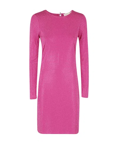Michael Kors Crystal-embellished Round-neck Dress In 684