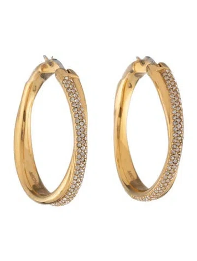 Pre-owned Michael Kors Crystal Hoop Earrings In Multicolor