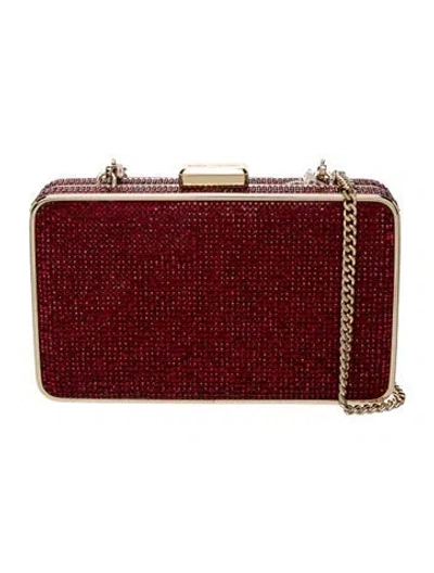 Pre-owned Michael Kors Crystal Minaudière In Red
