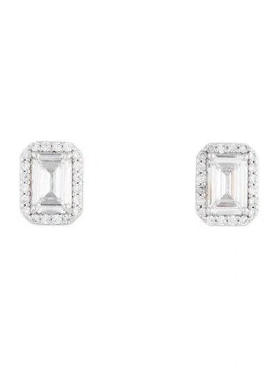 Pre-owned Michael Kors Crystal Pavé Halo Stud Earrings In Multicolor