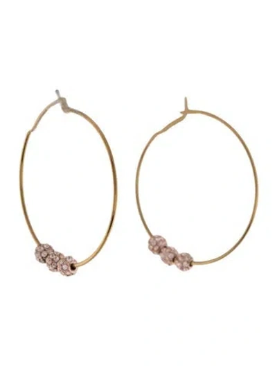 Pre-owned Michael Kors Crystal Pavéball Hoop Earrings In Multi
