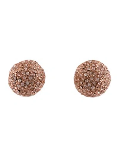 Pre-owned Michael Kors Crystal Stud Earrings In Transparent