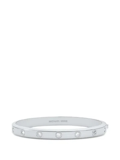 Michael Kors Crystal-embellished Bangle Bracelet In Gray