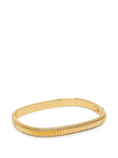 Michael Kors Crystal-embellished Fluted Bracelet In Gold