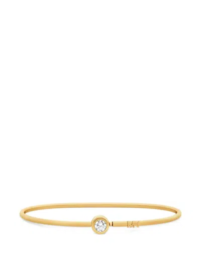 Michael Kors Crystal-embellished Logo-charm Bracelet In Gold