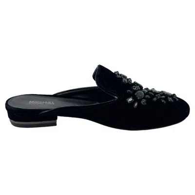 Michael Kors Crystal-embellished Mules In Black Velvet