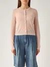 Michael Kors Ctn Silk Crew Nk Cardigan Cardigan In Acqua Di Rose