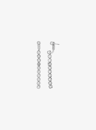 Michael Kors Cubic Zirconia Drop Earrings In Silver