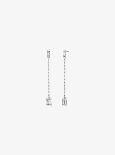 Michael Kors Cubic Zirconia Drop Earrings In Silver