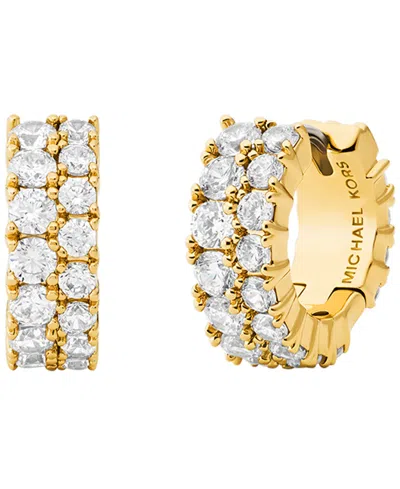 Michael Kors Cubic Zirconia Huggie Earrings In Gold