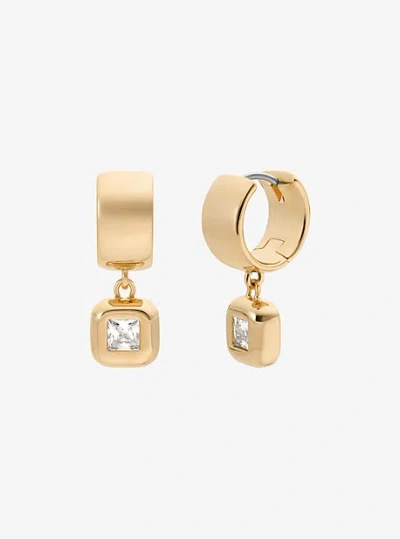 Michael Kors Cubic Zirconia Huggie Earrings In Gold