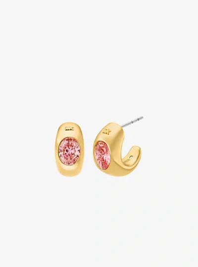 Michael Kors Cubic Zirconia Huggie Hoop Earrings In Gold