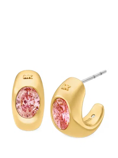 Michael Kors Cubic Zirconia Huggie Hoop Earrings In Yellow