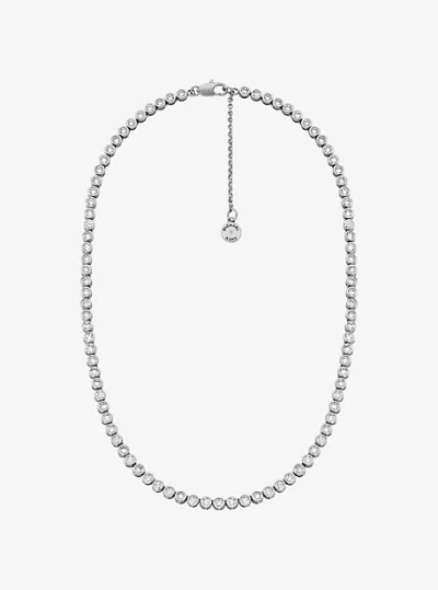 Michael Kors Cubic Zirconia Necklace In Silver
