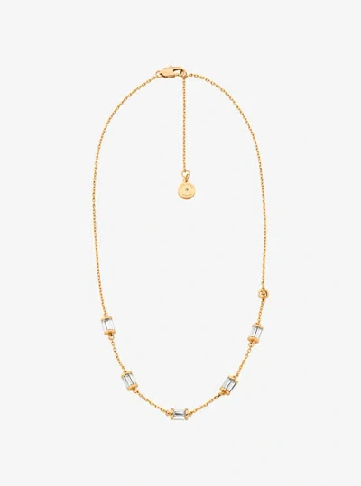 Michael Kors Cubic Zirconia Necklace In Gold