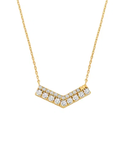Michael Kors Cubic Zirconia Pave Pendant Necklace In Gold