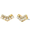 Michael Kors Cubic Zirconia Pave Stud Earrings In Gold