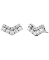 Michael Kors Cubic Zirconia Pave Stud Earrings In Silver