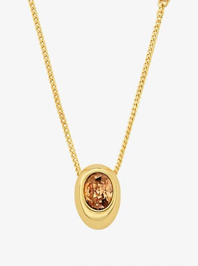 Michael Kors Cubic Zirconia Pendant Necklace In Gold