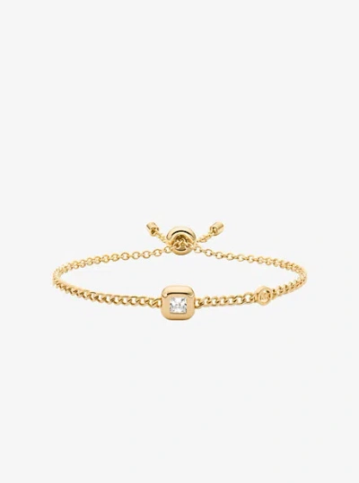 Michael Kors Cubic Zirconia Slider Bracelet In Gold