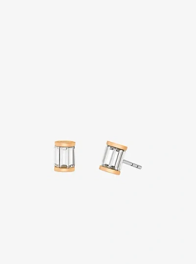 Michael Kors Cubic Zirconia Stud Earrings In Gold