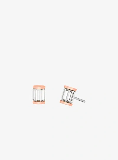 Michael Kors Cubic Zirconia Stud Earrings In Rose Gold