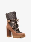 Michael Kors Culver Mixed-media Platform Boot In Brown